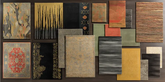 coleccion variada de alfombras en varios tamanos y patrones. descargar