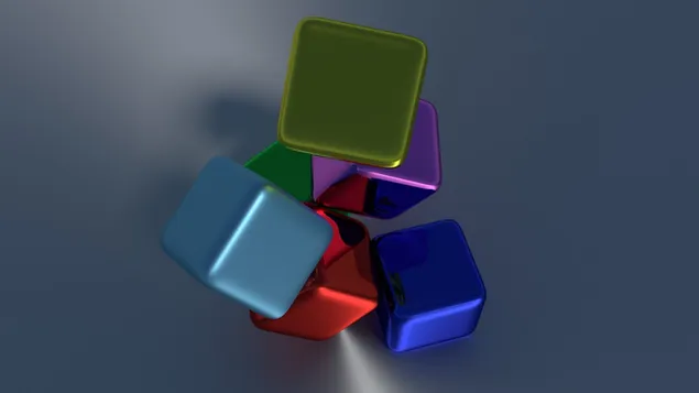 Lote de cubos surtidos, render, 4K fondo de pantalla