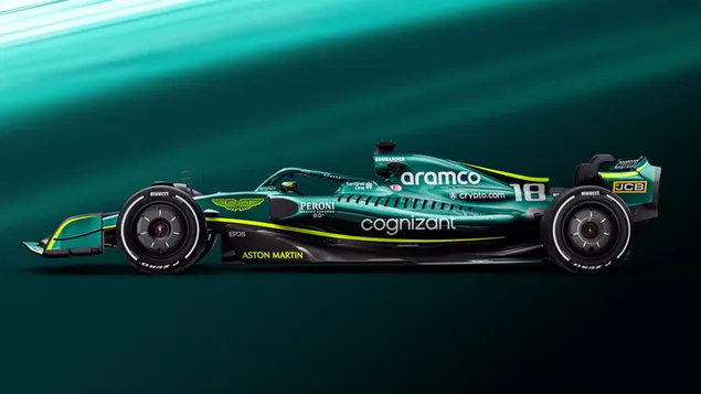 muat turun aston martin amr22 formula 1 2022 pandangan sisi kereta baharu dan latar belakang hijau
