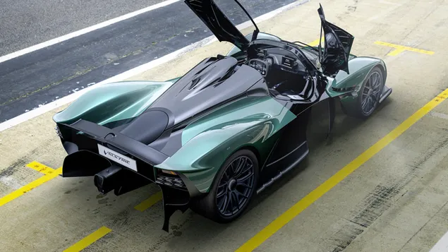 Aston Martin Valkyrie Spider 2022 achter- en zijaanzicht