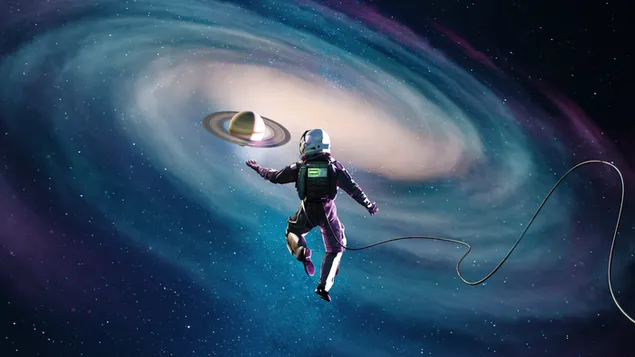 Astranout versucht, den Saturn - Sci-Fi-Weltraum einzunehmen herunterladen