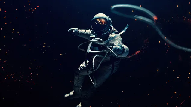 Astronaut accident in space 4K wallpaper