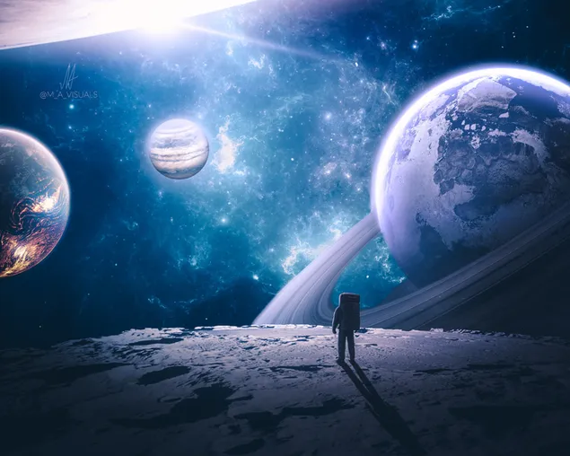 Astronot di antara planet-planet besar unduhan