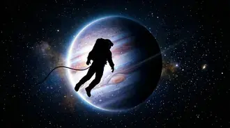 astronaut vznasejici se nad jupiterem: cesta za pruzkumem vesmiru stahnout