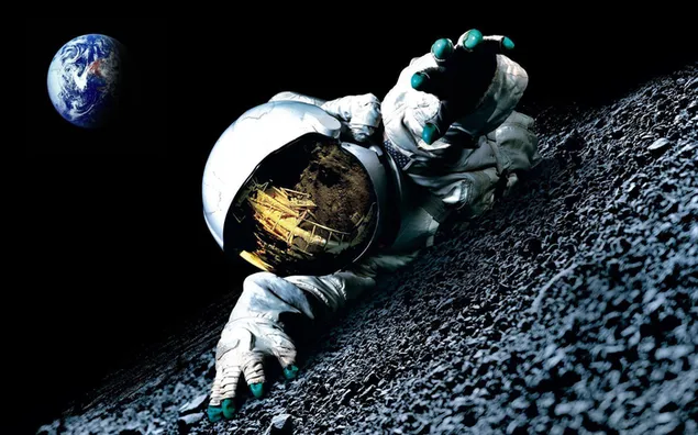 Astronaut im Weltraum mit Blick auf die Erde HD Hintergrundbild