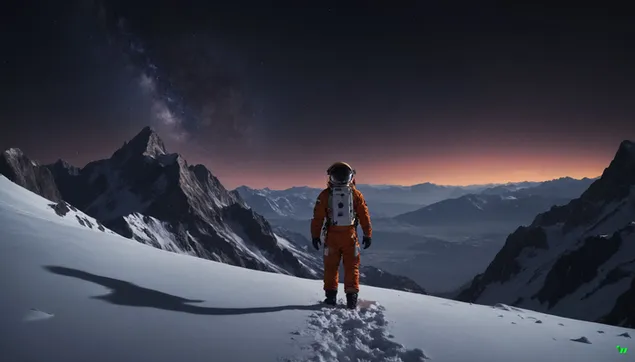 Astronaut på berget 2K bakgrund