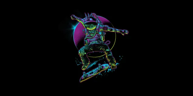 Астронавт катается на доске для серфинга 2K обои