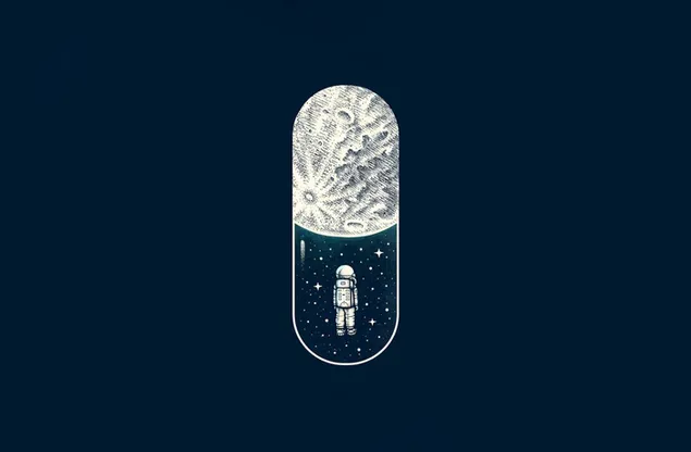 Astronauta en pastilla cápsula