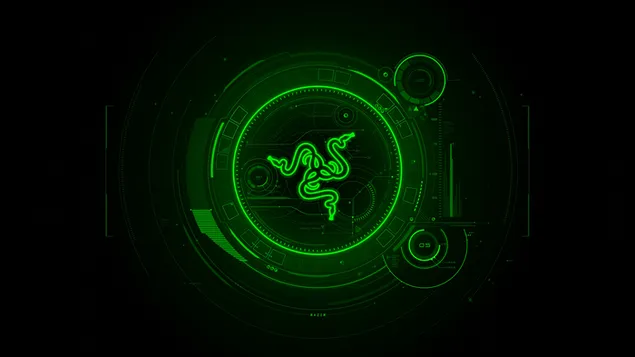 'Asus Razer' Groen Tech-LOGO 4K achtergrond
