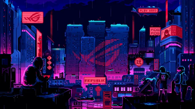 Asus ROG (Republic of Gamers): ciudad de píxeles de 8 bits