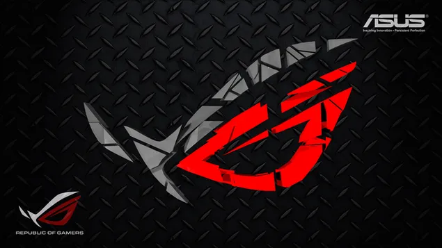 Asus ROG (Republic of Gamers) - LOGOTIPO oscuro 3D de Asus 4K fondo de pantalla