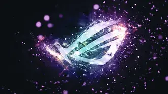 asus rog [republic of gamers] - asus abstract neon logo daunrodeu