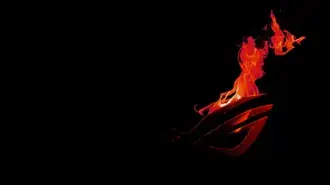 Tapeta Asus ROG (Republic of Gamers) - Asus Fiery Dark LOGO 4K