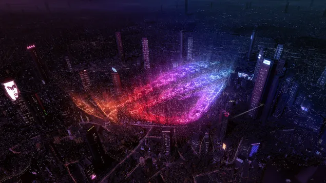 Asus ROG (Republic of Gamers) - City Lights LOGO 4K wallpaper