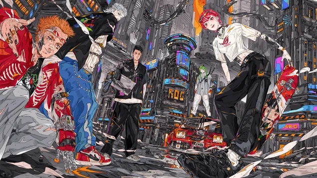 Asus ROG (Republic of Gamers) - Cyberpunk Asus 'Zephyrus' CACHOU Тайпе Кибер Сити 4K тапет