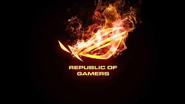 Asus ROG (República dels jugadors) - Logotip temàtic de foc baixada
