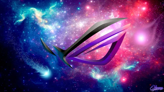 Asus ROG (Republic of Gamers): Logo met Galaxy-thema 4K achtergrond