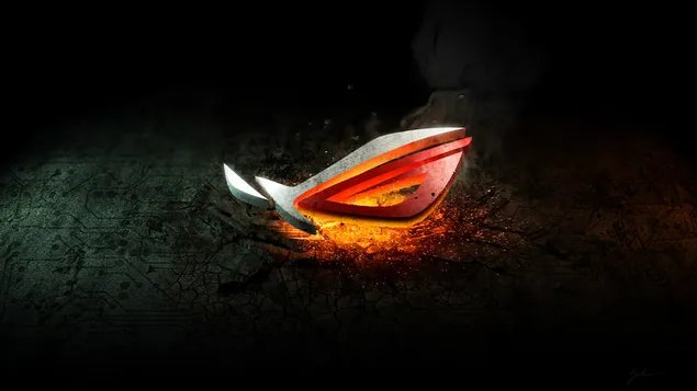 Asus ROG (Republic of Gamers): logotipo de Hot Metal 4K fondo de pantalla