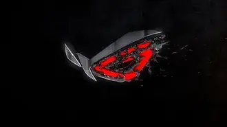 Tapeta Asus ROG (Republic of Gamers) – tavící logo tmavého kovu 4K