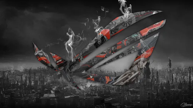 Asus ROG (Republic of Gamers) - Monochrome City LOGO 4K wallpaper