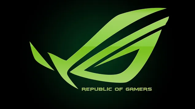 Asus ROG (Republic of Gamers) - Neon Glowing Green LOGO 4K wallpaper