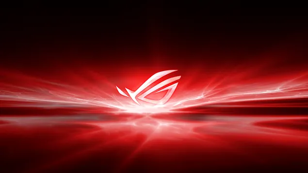 Asus ROG (Republic of Gamers) - Rood neon-logo 4K achtergrond