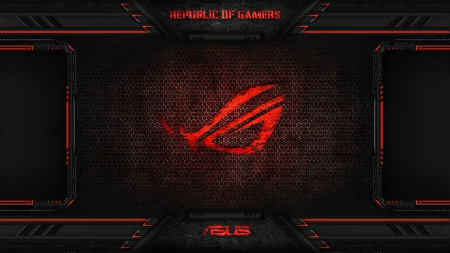 Asus ROG (Republic of Gamers): Röd temalogotyp 4K bakgrund
