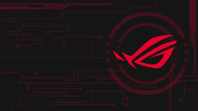 Asus ROG [Republic of Gamers] - ROG Hi-Tech Neon Red LOGO 4K wallpaper