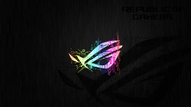 Asus ROG [Republic of Gamers] - ROG Hi-Tech Rainbow Neon LOGO 4K wallpaper