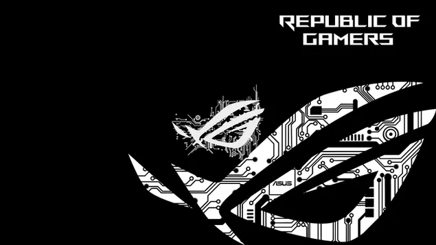 AsusROG[ゲーマーズ共和国]-ROGハイテクホワイトロゴ 4K 壁紙