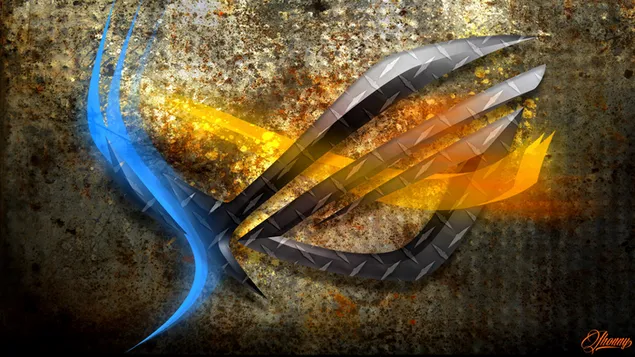 Asus ROG (Republik vu Spiller) - Rusty Metal Logo 4K Tapeten