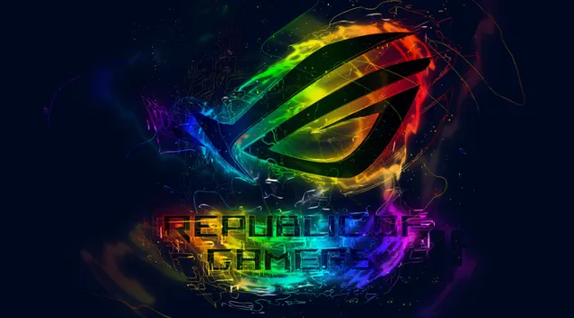 AsusROG[ゲーマーズ共和国]-ROGAbstractNeon Rainbow LOGO