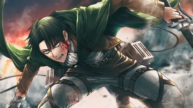 Attack On Titan - Levi Vs Titan HD wallpaper download