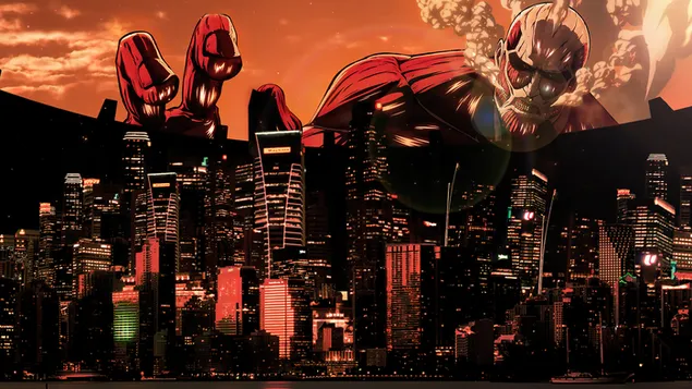 進擊的巨人 - 巨型泰坦 (Bertholdt Hoover) 攻擊 4K 壁紙