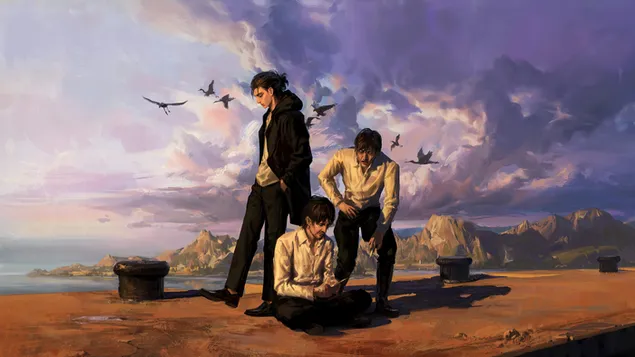 Attack On Titan - Eren Yeager, Eren Kruger & Grisha Jaeger 4K тапет