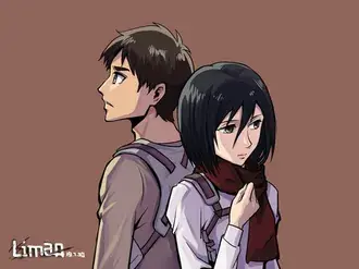 Attack On Titan - Eren Yeager & Mikasa Ackerman (Vector) 4K wallpaper