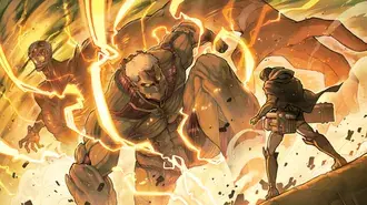 Attack On Titan - Eren Yeager Vs Armored Titan & Colossal Titan 4K wallpaper