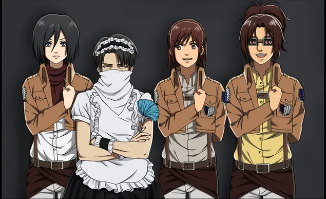 进击的巨人 - 李维·阿克曼 Hange Zoe Sasha 衬衫 三笠·阿克曼 HD 壁纸