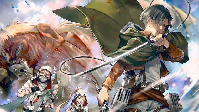 Attack On Titan - Levi Vs Titan HD wallpaper download