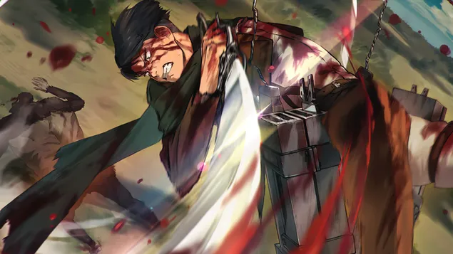 Páipéar balla Ionsaí ar Tíotán - Levi Ackerman vs Beast Titan4K