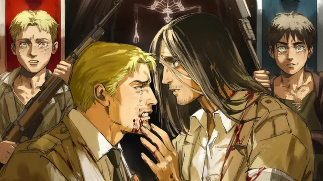 進擊的巨人 : Reiner Braun & Eren Yeager 4K 壁紙