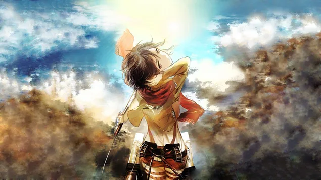 Poster anime ratnice iz serije Napad na Titana HD pozadina