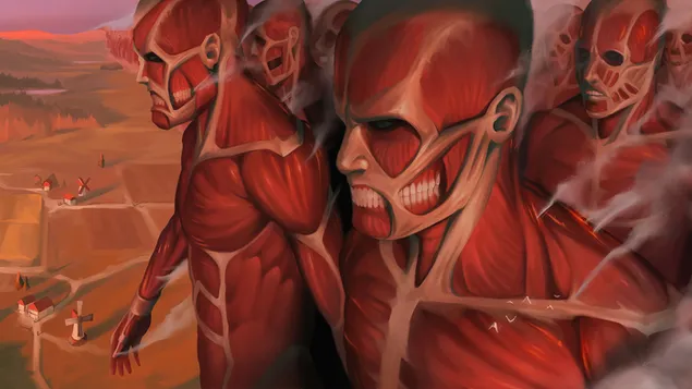 어택 온 타이탄 - 요동치는 거대 타이탄 4K 배경화면