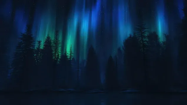 Aurora Borealis am tiefblauen Nachthimmel
