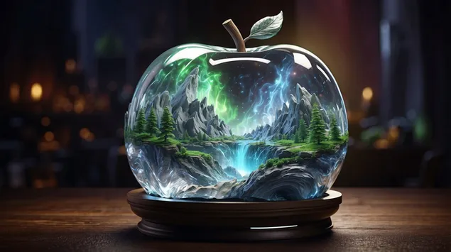 مشهد أورورا في التفاحة الكريستالية HD خلفية