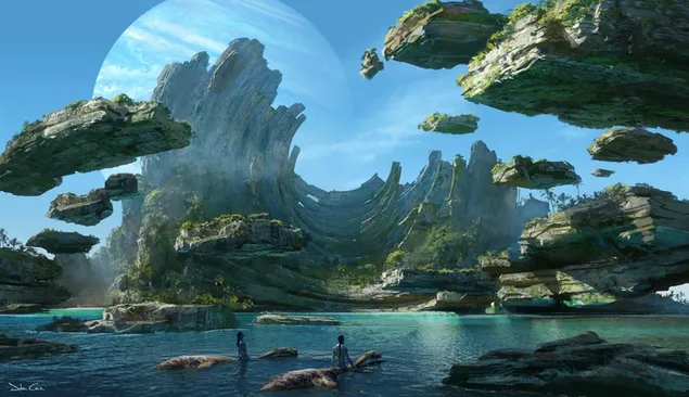 Hábitat rocoso de la serie Avatar 2 4K fondo de pantalla