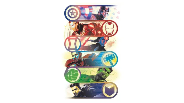Avengers: Endgame - Captain America,Iron Man,Black Widow,Thor,Hulk & Hawkeye