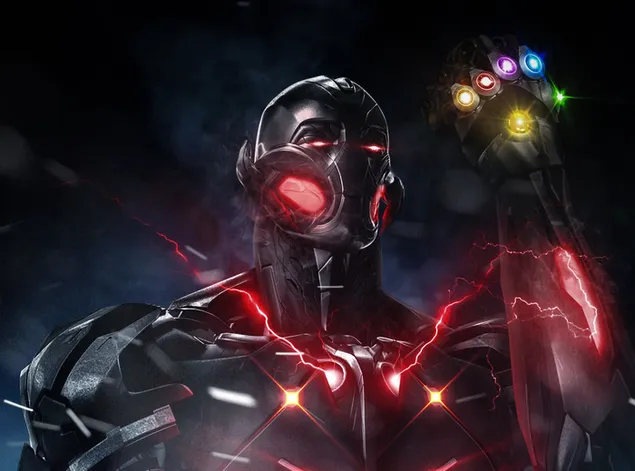 Avengers: Endgame - Ultron met oneindigheidshandschoen 2K achtergrond