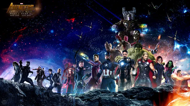 Avengers: Infinity war's heroes and villains  4K wallpaper