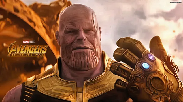 Avengers: Infinity War - Thanos dengan sarung tangan Infinity 2K wallpaper